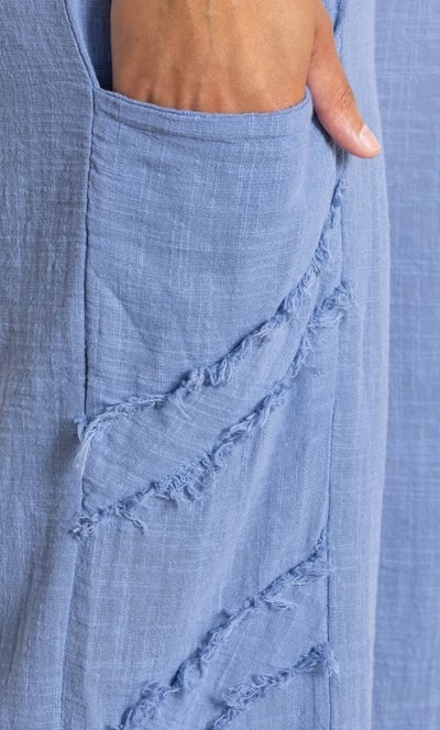 Wide Leg Cropped Cotton Trousers