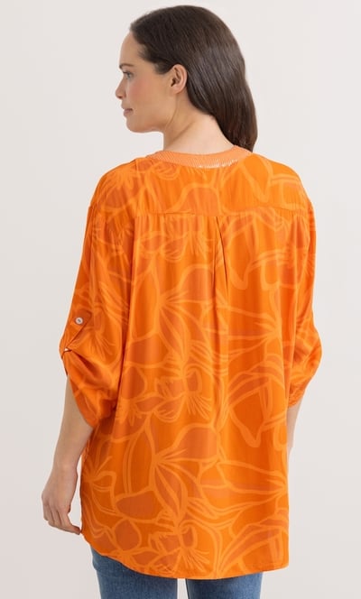 Embellished Printed Relaxed Fit Cotton Top