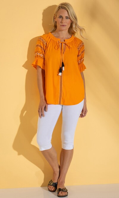 Embroidered Short Sleeve Boho Top