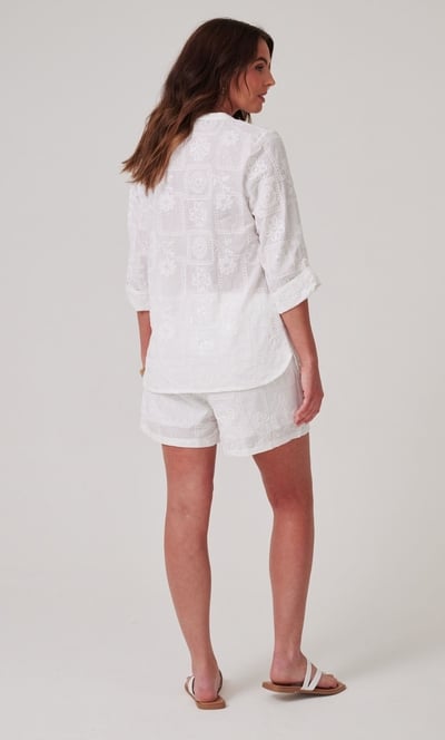 Floral Embellished Cotton Shirt