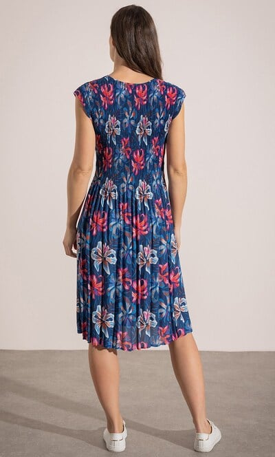 Floral Print Pleated Dress