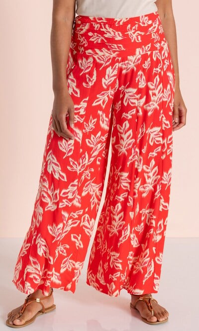 Printed Pull On Palazzo Trousers