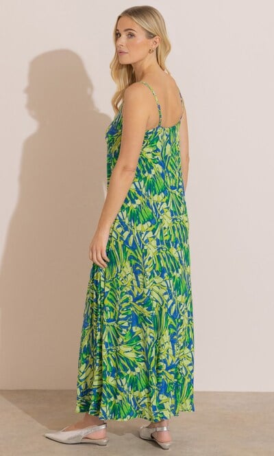 Printed Bias Cut Strappy Maxi Dress