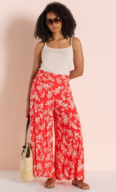 Printed Pull On Palazzo Trousers