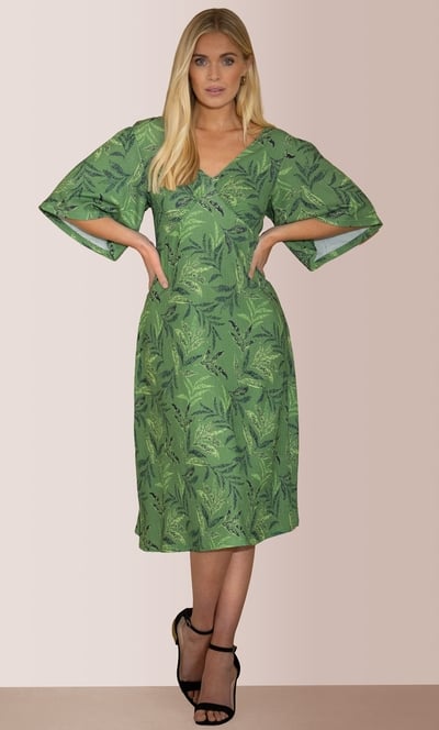 Printed Tie Back Dress