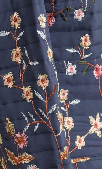 Floral Embroidered Quilted Jacket