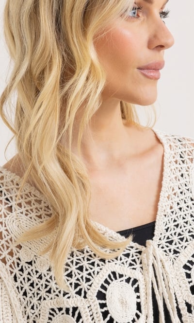 Tie Front Crochet Cardigan