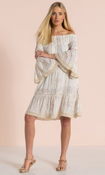 Bardot Shimmer Print Dress