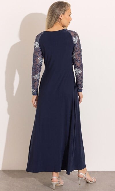 Embellished Long Sleeve Maxi Dress