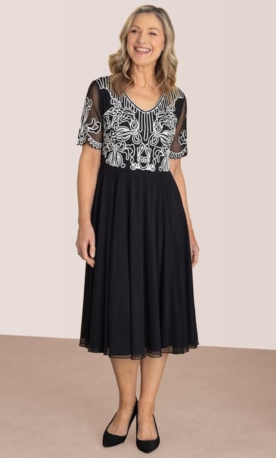Anna Rose Cornelli Trim Mesh Dress