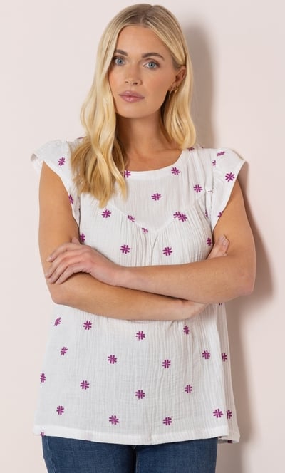 Embroidered Cotton Top