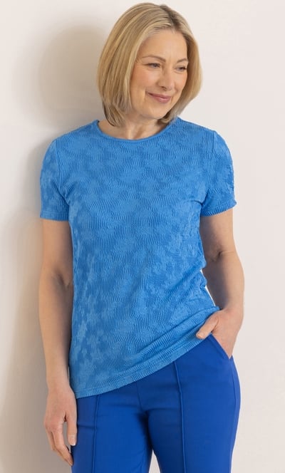 Anna Rose Short Sleeve Textured Top