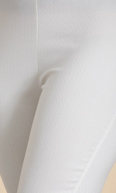Textured Pull On Slim Leg Trousers