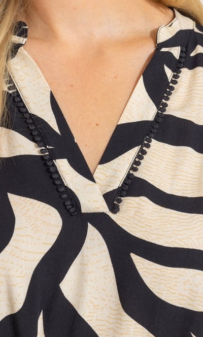 Printed Short Sleeve Tunic Dress