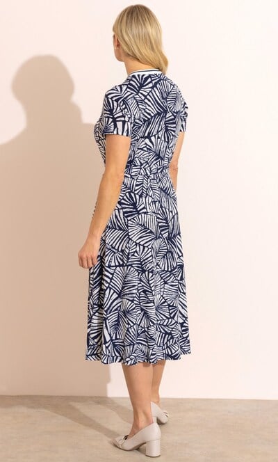 Anna Rose Printed Button Down Jersey Dress
