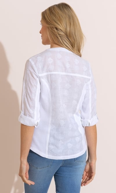 Embroidered Fitted Cotton Ribbed Shirt