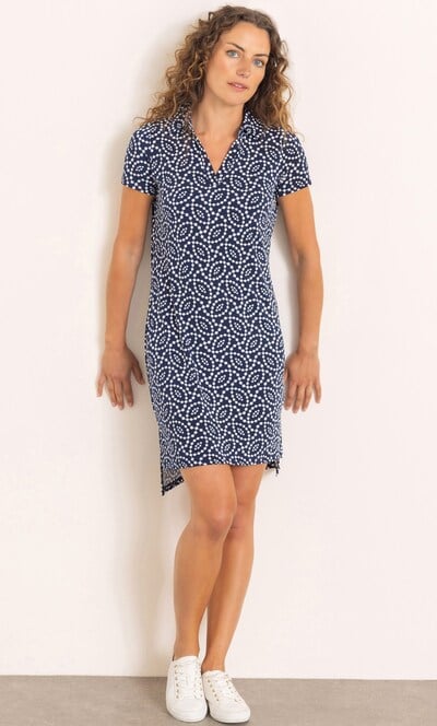 Anna Rose Textured Spotty Polo Dress