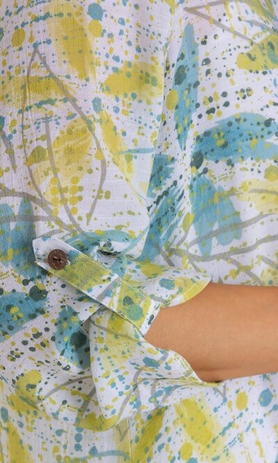 Splash Print Dipped Hem Top