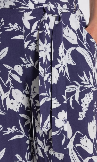 Anna Rose Printed Wide Leg Cropped Trousers