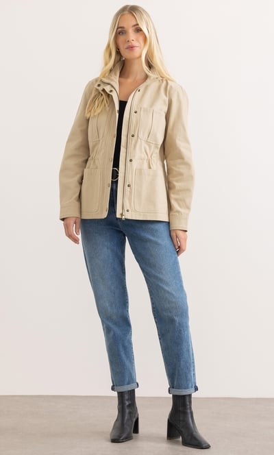 Stand Collar Canvas Jacket