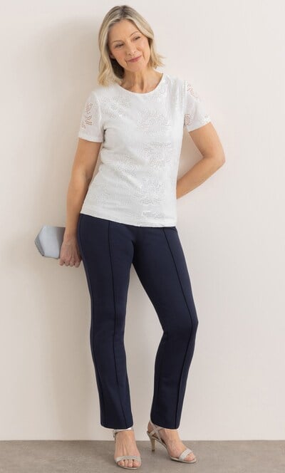 Anna Rose Pintuck Straight Leg Trousers