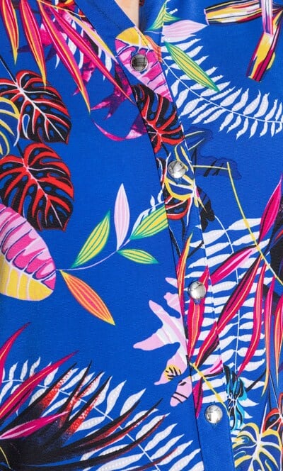 Anna Rose Leaf Print Textured Blouse