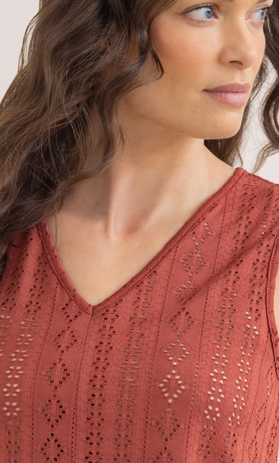 Eyelet Cut Sleeveless Top