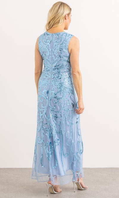 Embellished Mesh Sleeveless Maxi Dress