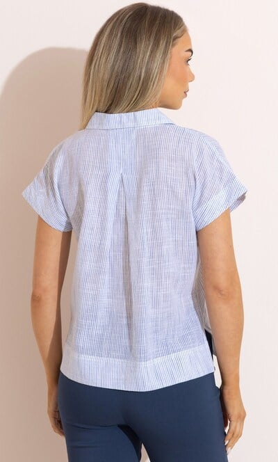 Striped Cotton Short Sleeve Top