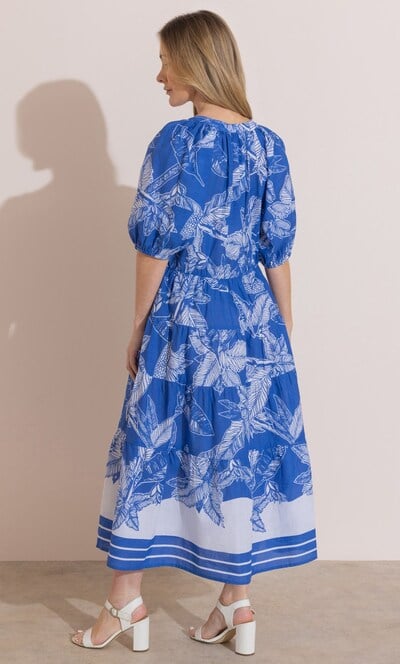 Botanical Print Midaxi Dress