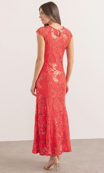 Sequinned Lace Maxi Dress