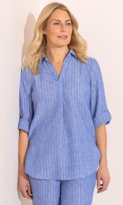 Anna Rose Lurex Striped Tunic Top