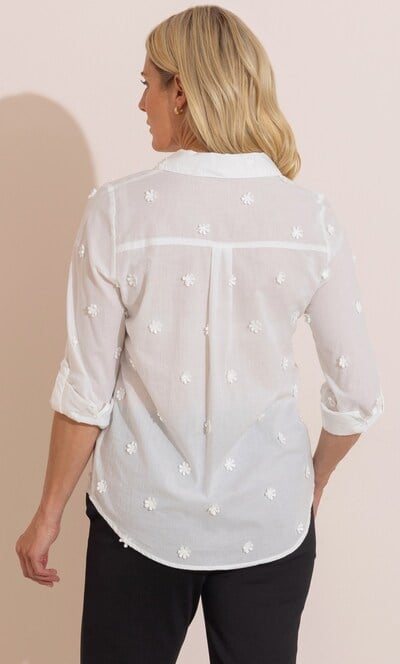 Anna Rose Floral Applique Cotton Blouse