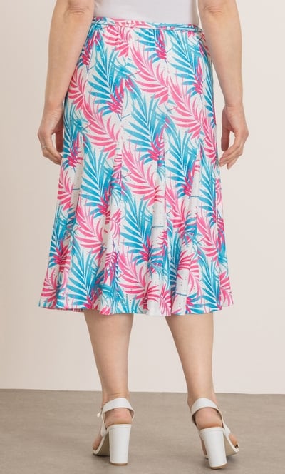 Anna Rose Leaf Print Eyelet Jersey Skirt