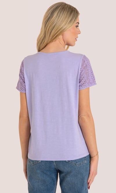 Lace Trim Jersey Top