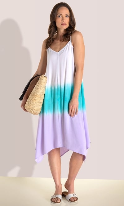 Bias Cut Dip Dye Dress
