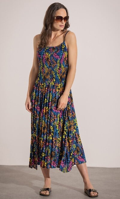 Floral Print Strappy Maxi Dress