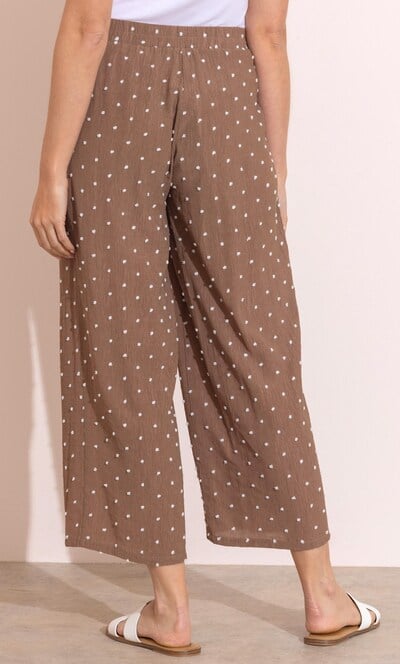 Textured Spotty Wide Leg Trousers