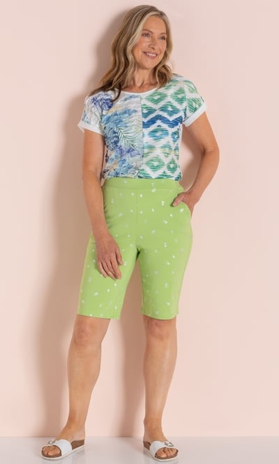Anna Rose Shimmer Print Pull On Shorts