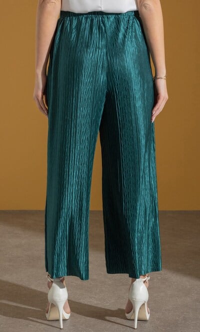 Wide Leg Plisse Trousers