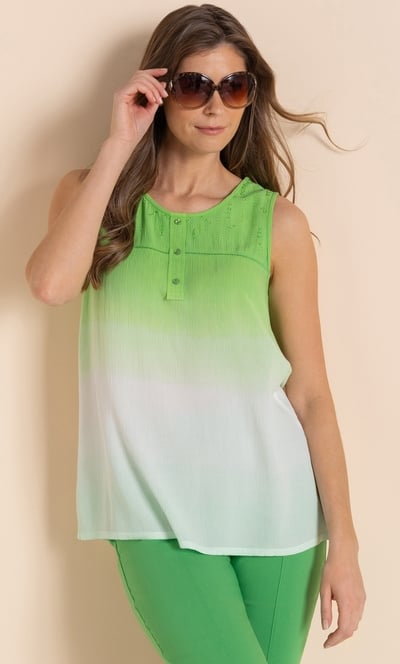 Embellished Dip Dye Sleeveless Top