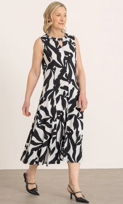 Anna Rose Embellished Fit And Flare Printed Dress