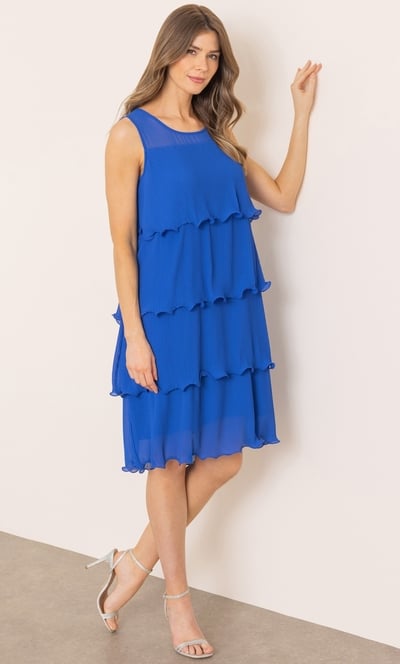 Pleated Layered Sleeveless Dress