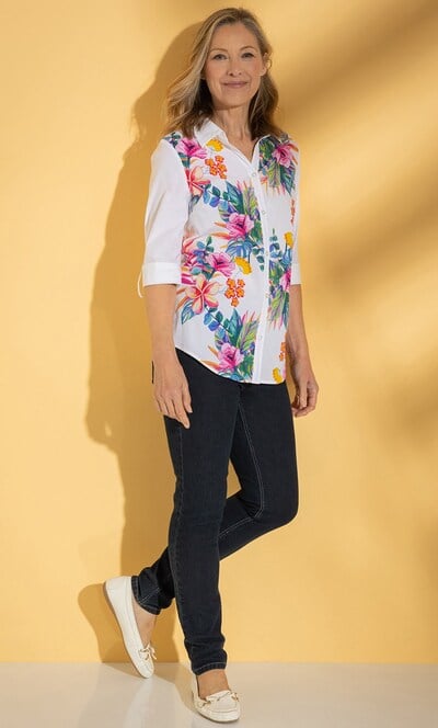Anna Rose Bouquet Print Shirt