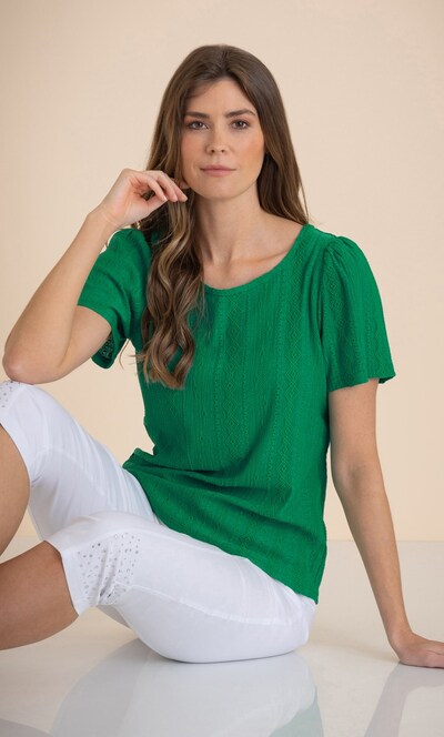 Jersey Jacquard Cutwork Top