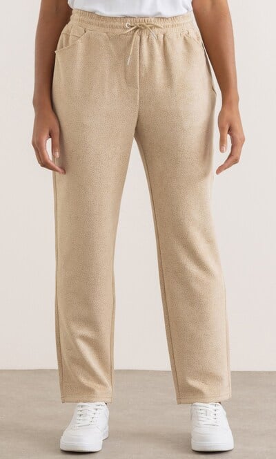 Suedette Pull On Tapered Leg Trousers