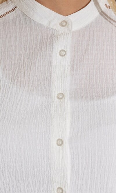 Seersucker Sleeveless Blouse