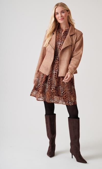 Soft Touch Zip Biker Jacket