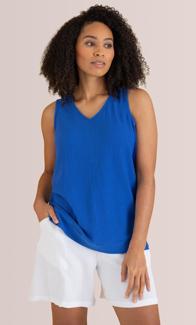 Textured V Neck Top