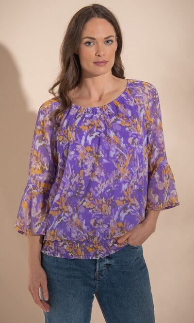 Floral Print Chiffon Top